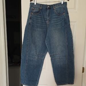 Sincerely Jules Barrel Leg Blue Boyfriend Jeans